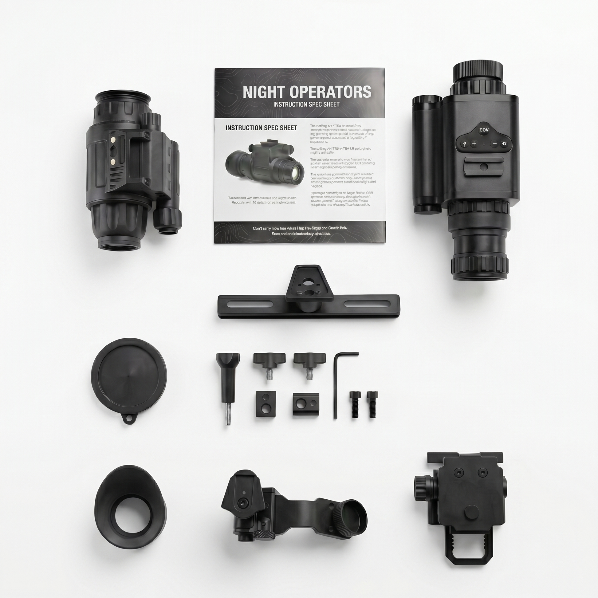 Complete PVS-14 PRO and Heat Thermal Bridge kit: monocular, G24 mount, Dovetail Bridge Rail, Dovetail J-arm, and accessories