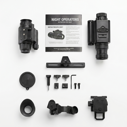 Complete PVS-14 PRO and Heat Thermal Bridge kit: monocular, G24 mount, Dovetail Bridge Rail, Dovetail J-arm, and accessories