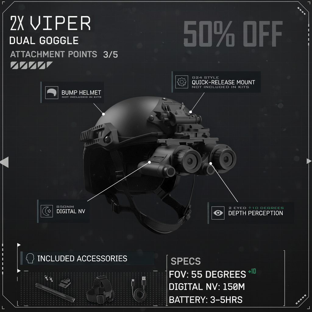 [Black Friday] HEAT / VIPER 4.0 Thermal Night Vision Goggle Bridge Combo