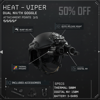 [Black Friday] HEAT / VIPER 4.0 Thermal Night Vision Goggle Bridge Combo