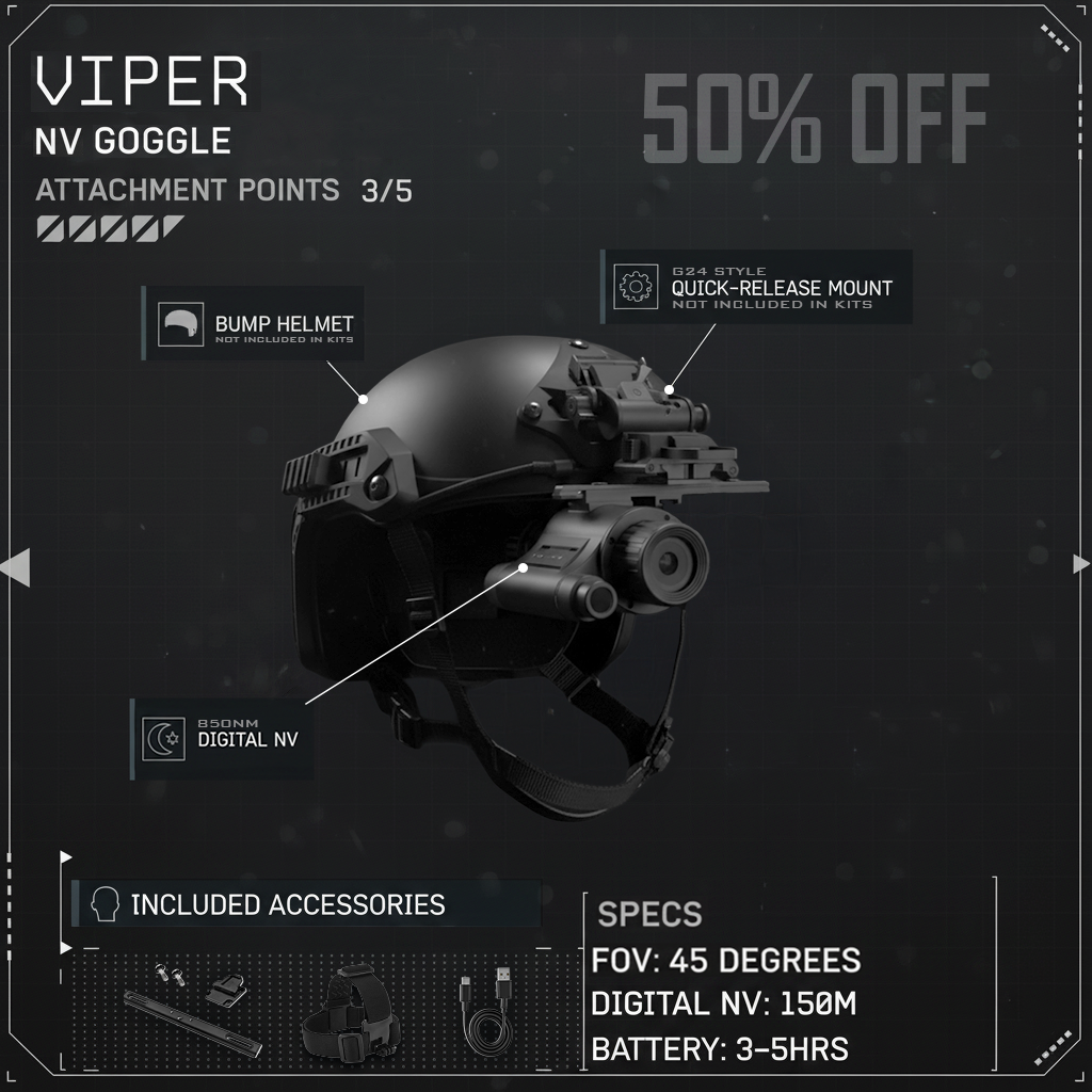 [Black Friday] HEAT / VIPER 4.0 Thermal Night Vision Goggle Bridge Combo