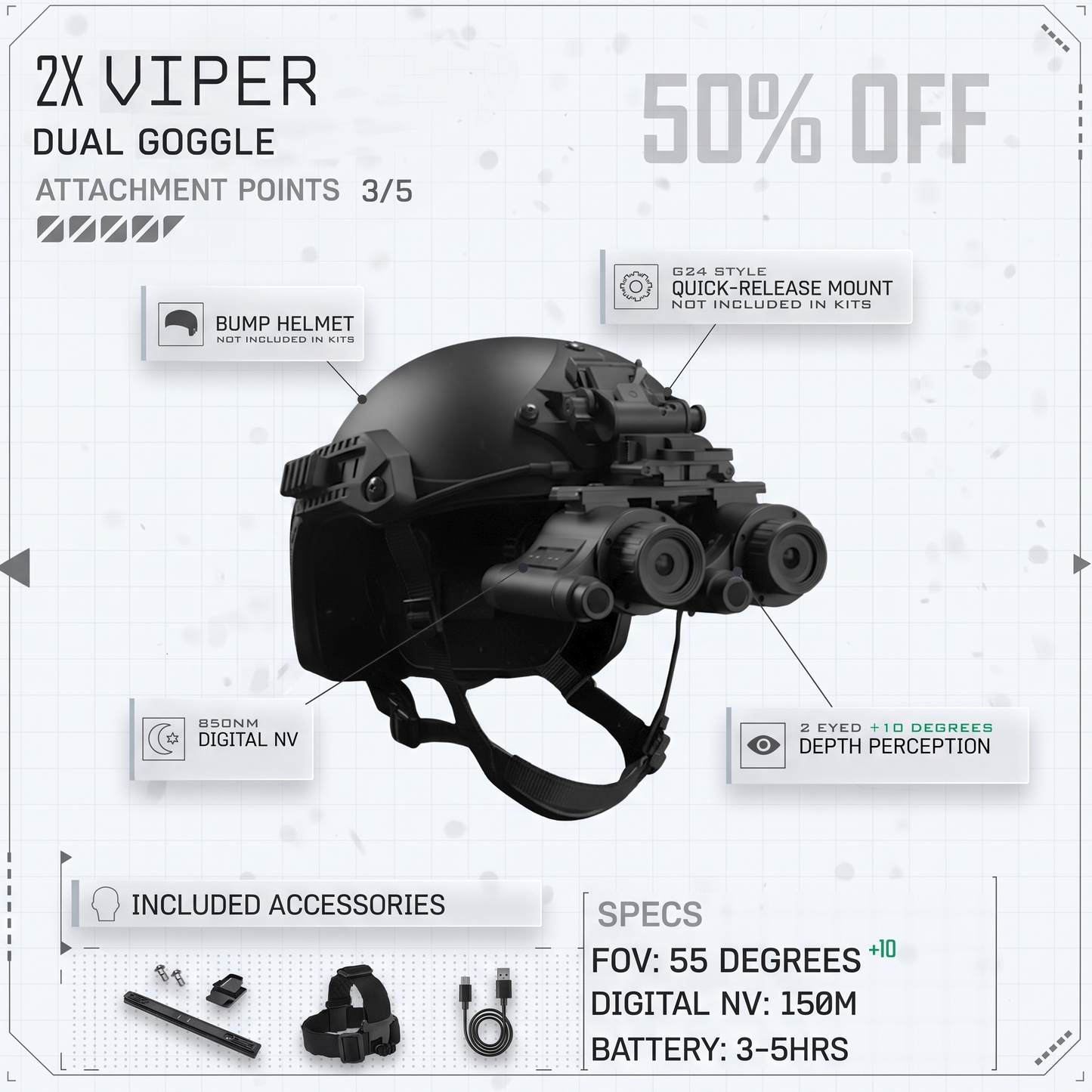 [NEW] HEAT Thermal / VIPER Night Vision Goggles Bridgeable Monoculars