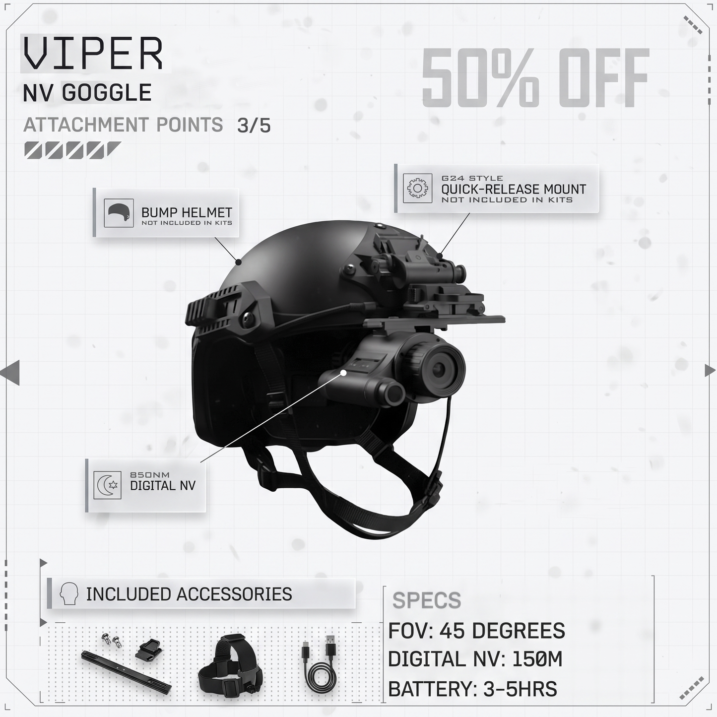 [NEW] HEAT Thermal / VIPER Night Vision Goggles Bridgeable Monoculars