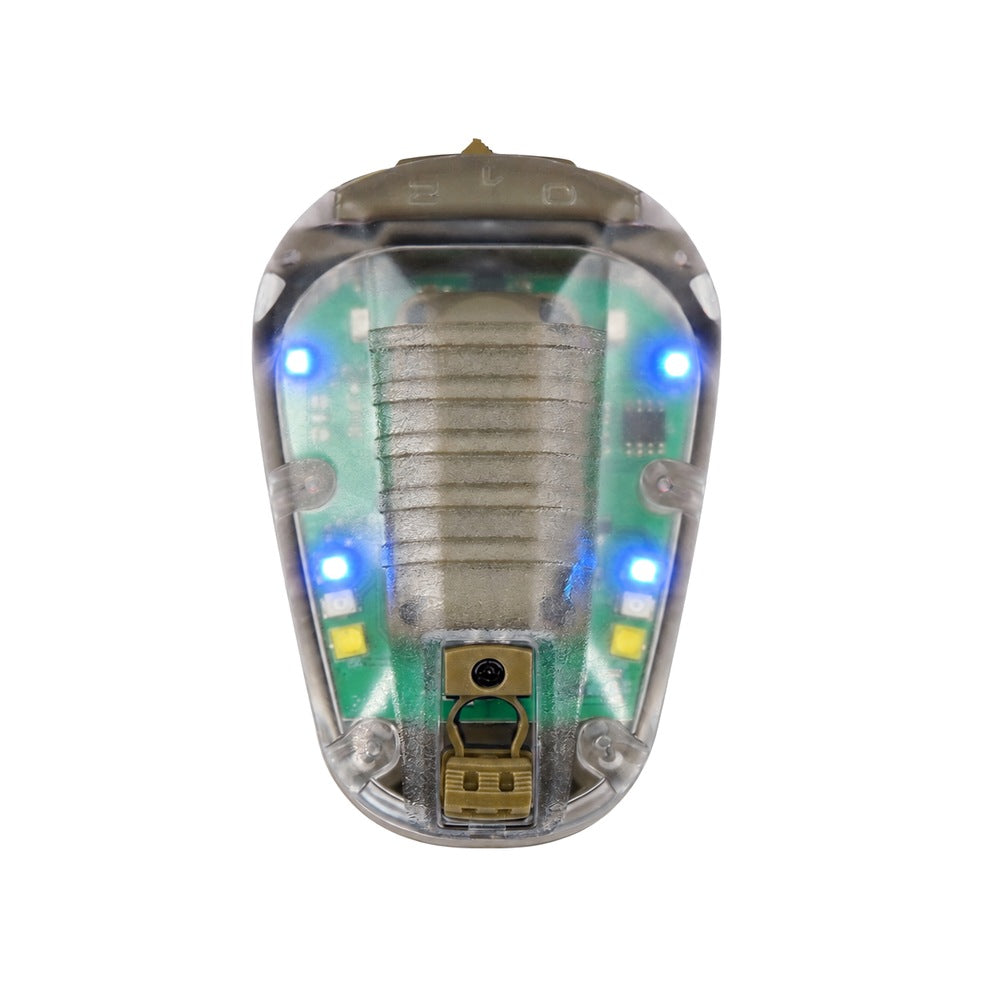 IFF helmet strobe, Blue + IR, blue light on