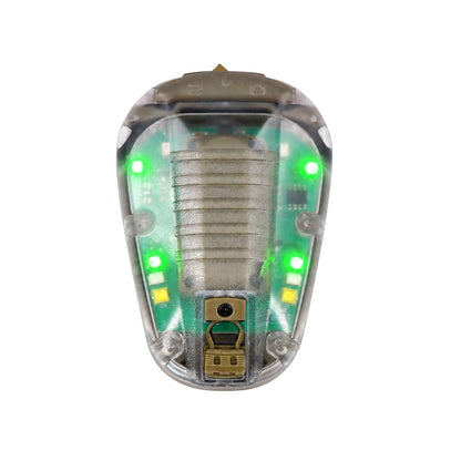 IFF helmet strobe, Green + IR, green light on