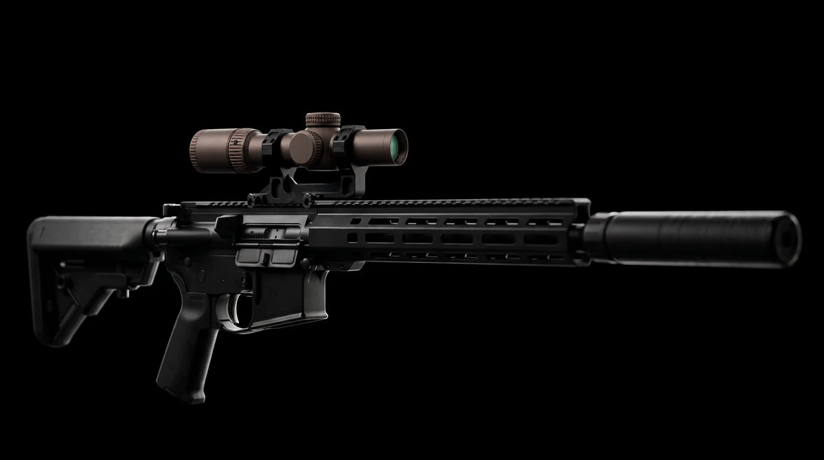 Night Operators RZ 1-10 in the black Geissele mount on a rifle, on black