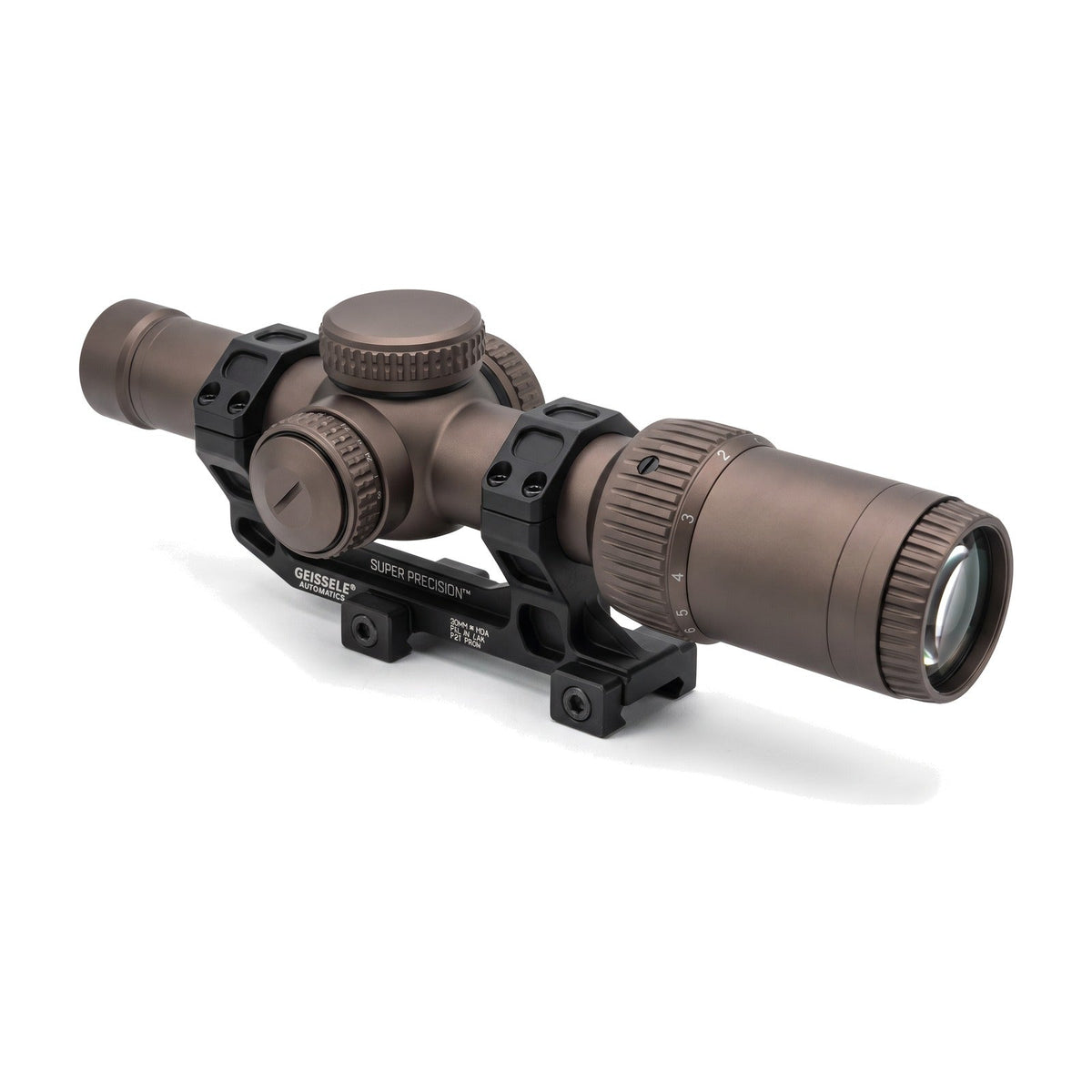 RZ 1-6 LPVO riflescope, tan, in the Geissele mount, Black, 1.54 in